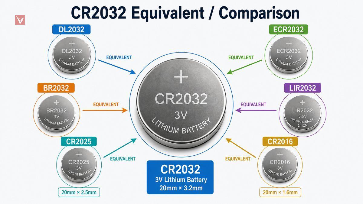 2032 Battery Equivalent Cross Reference Guide