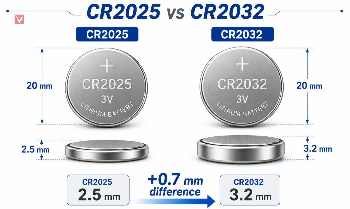 CR2025 Battery vs CR2032: The 0.7mm Difference That Could Ruin Your Device