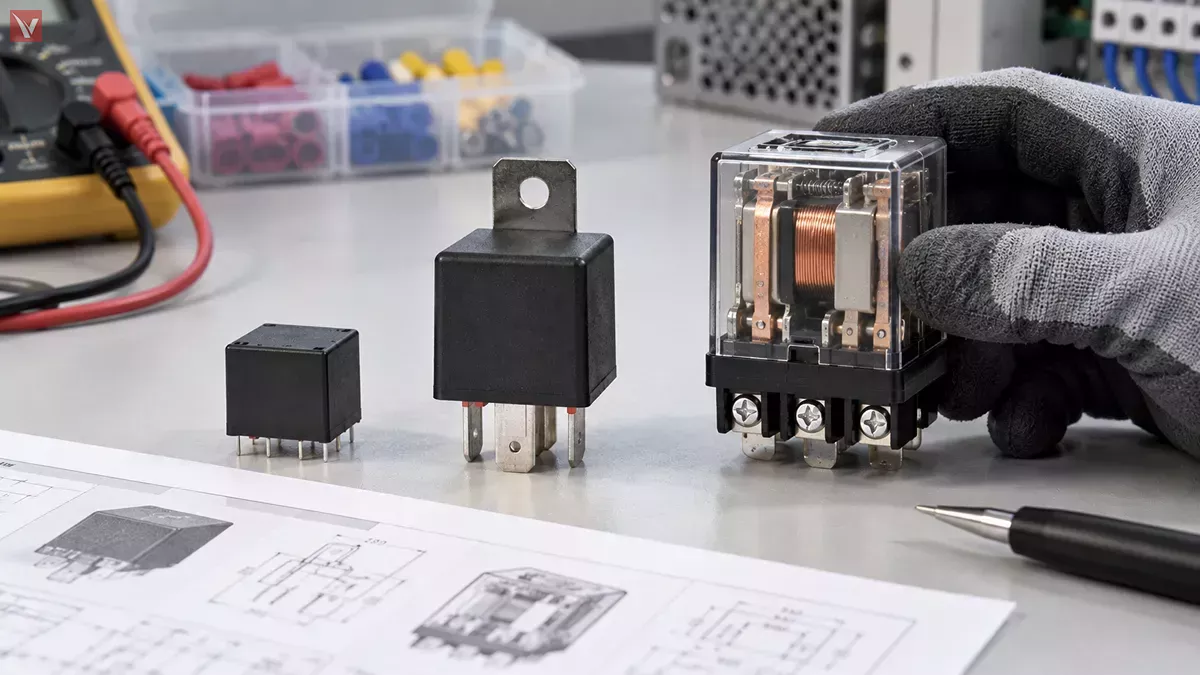 5V 12V and 24V relays for circuit identification