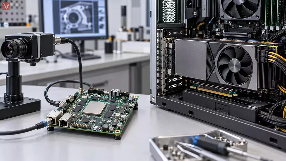 FPGA streaming pipeline and GPU batch AI processing
