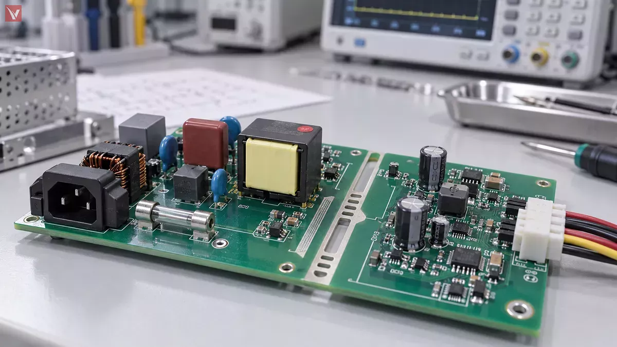 Reinforced isolation DC DC module with PCB safety clearance