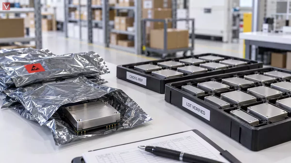 DC-DC module trays in ESD packaging for second-source inventory