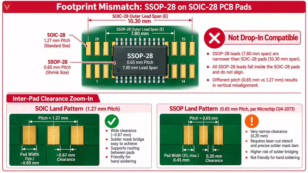 soic-vs-ssop-pcb-footprint-pad-clearance